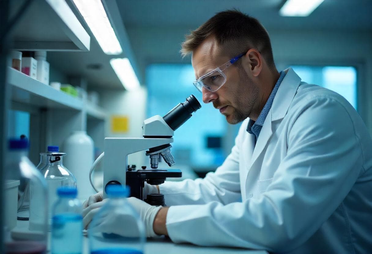 Biomedical Engineer working in a lab