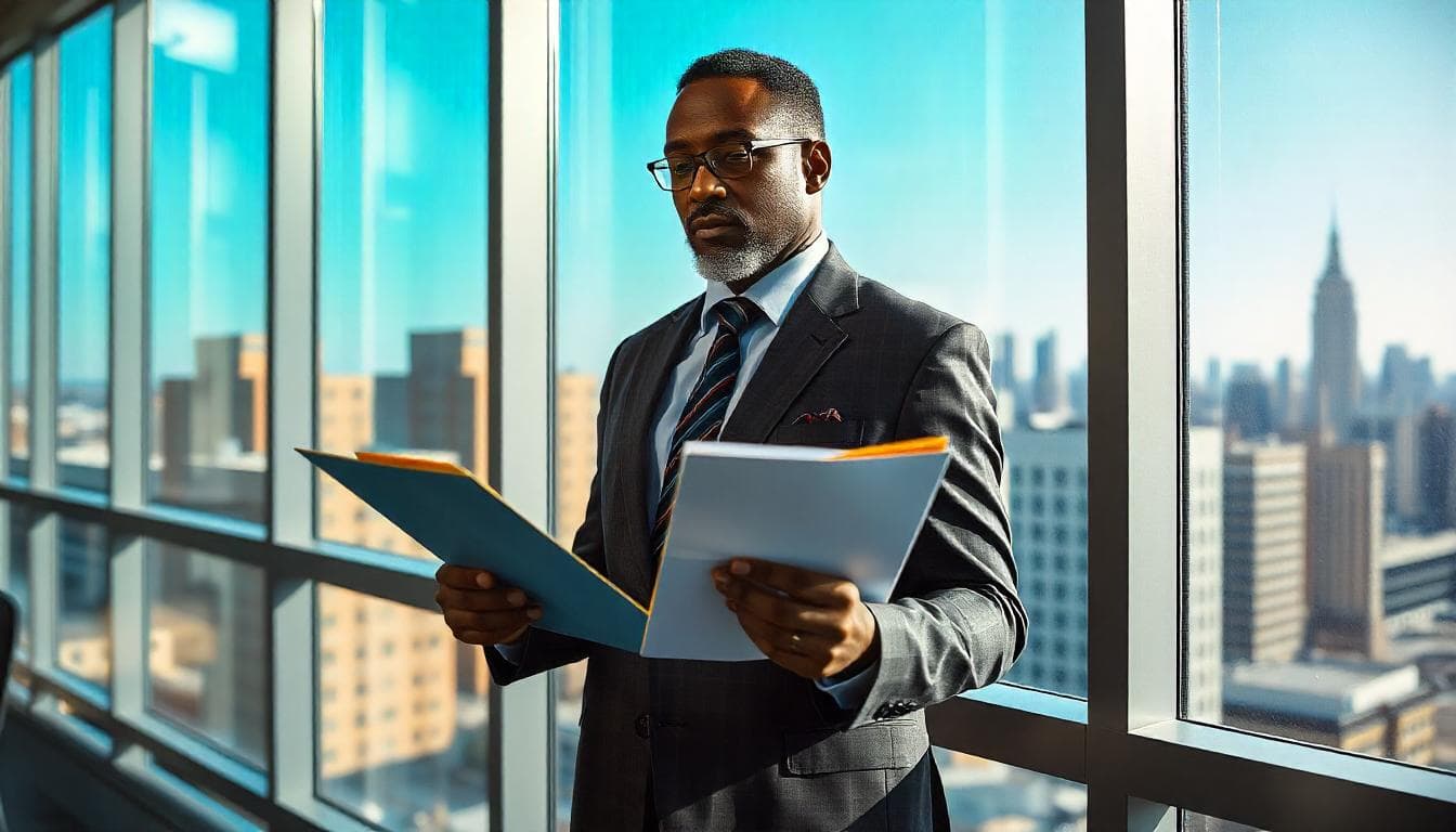 A professional paralegal working in an office setting.