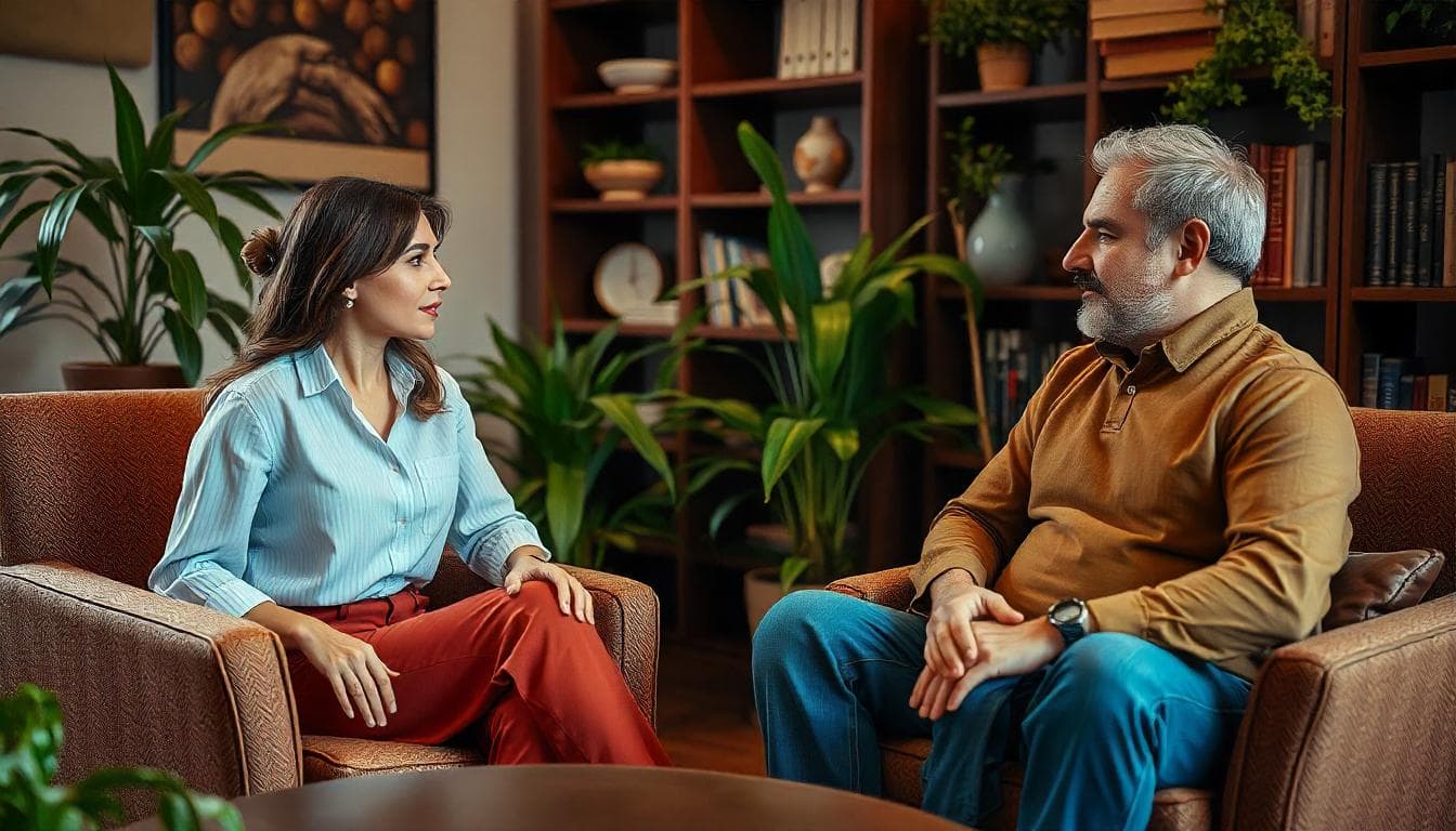 Psychologist working with clients