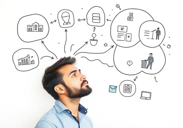 Person deeply thinking about career choices and future direction